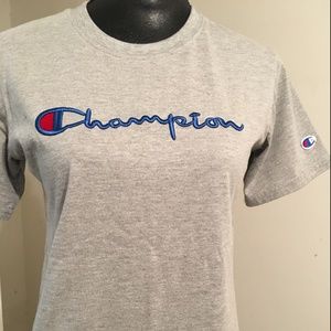 Champion Tee Size Medium Logo Front Short Sleeves.